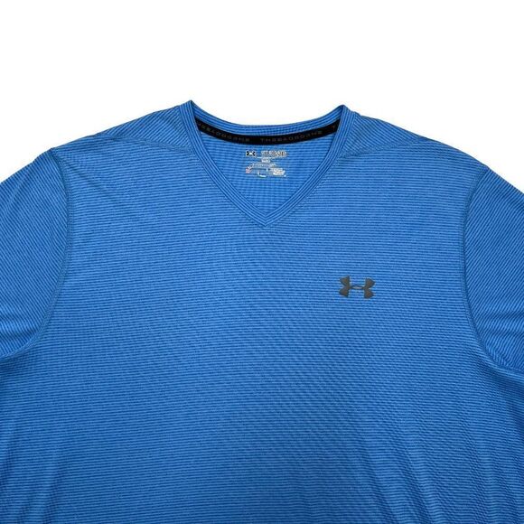 Under Armour Men's Horizontal Striped HeatGear V-Neck T-Shirt - Picture 3 of 8